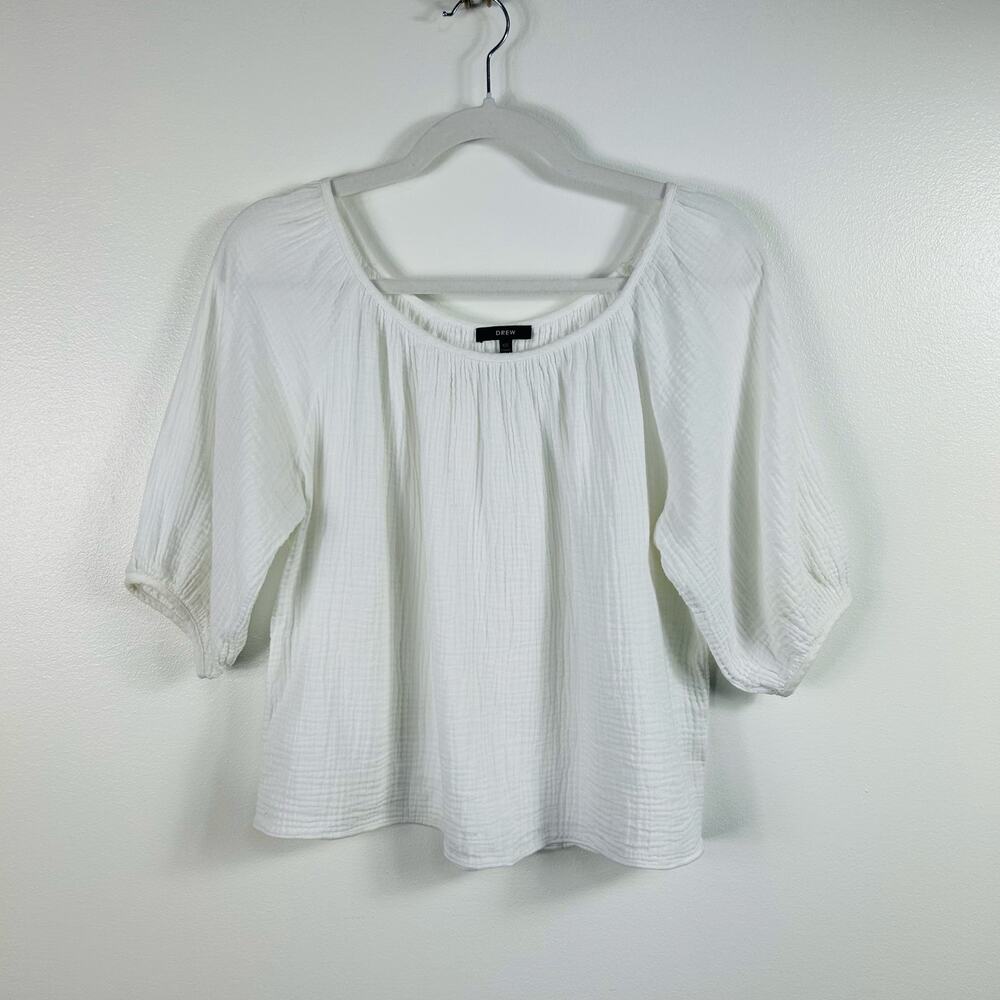 Drew White Muslin Blouse 100% Cotton Size XS